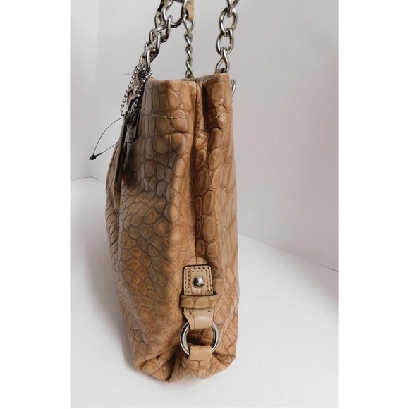 Coach Ashley Vintage F17661 Camel Beige Alligator Leather Carry all Tote Bag - Picture 5 of 12